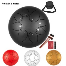 Steel Tongue Drum 10 inch 8 Notes Percussion Instrument with Bag Drum Mallet