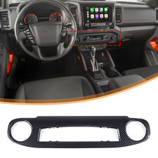 Cubierta de panel de aire acondicionado de consola central de fibra de carbono apta para Nissan Frontier 2022+