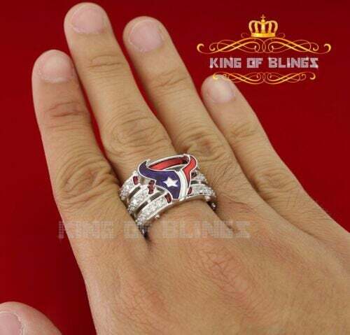 Anillo de cóctel texano de banda ancha de circonio de plata 925 blanco 1,50 CTCubic talla 10 - Imagen 6 de 10