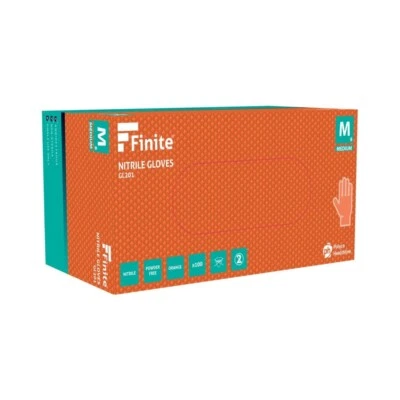 Bodyguard Finite Orange Grip Textured Grip Pattern Nitrile Gloves Box 90