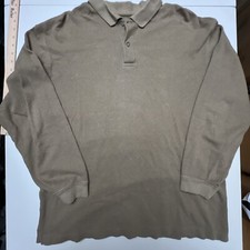 Izod Sweater Mens Large Pullover Stretch Long Sleeve Tan Herringbone