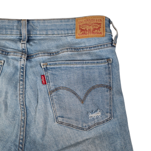 Pantalones de mezclilla ajustados Levis 711 para mujer 30 32x31 lavado ligero tiro medio elástico pierna recta - Imagen 13 de 18