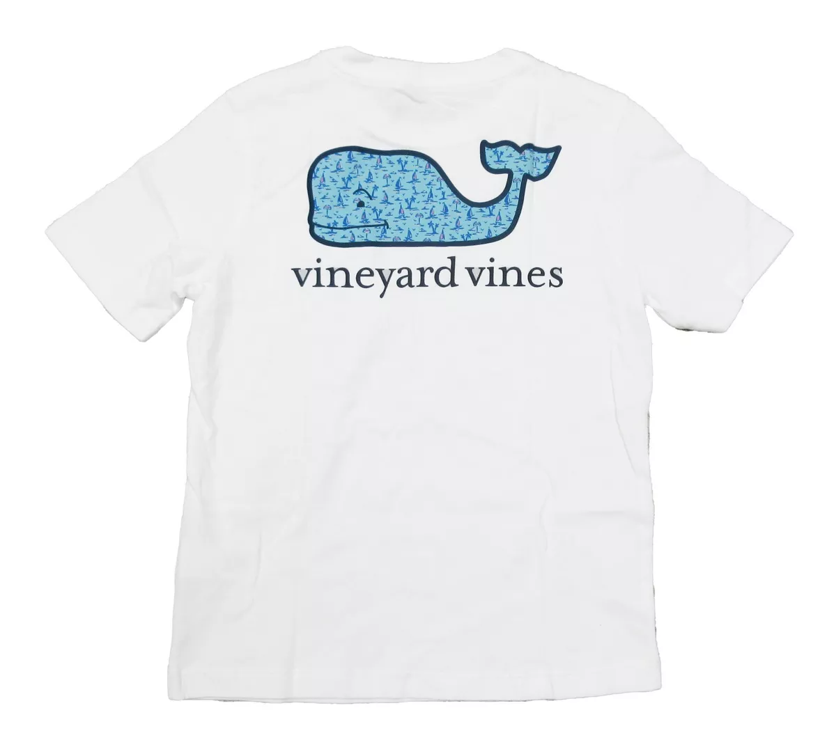 Vineyard Vines Boys White Cap Atlantic Sailing Whale Fill Graphic Pocket  T-Shirt