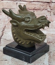 Dragon Bronze Sculpture Handmade Zodiac Bust for Prosperity and Ambition Figure