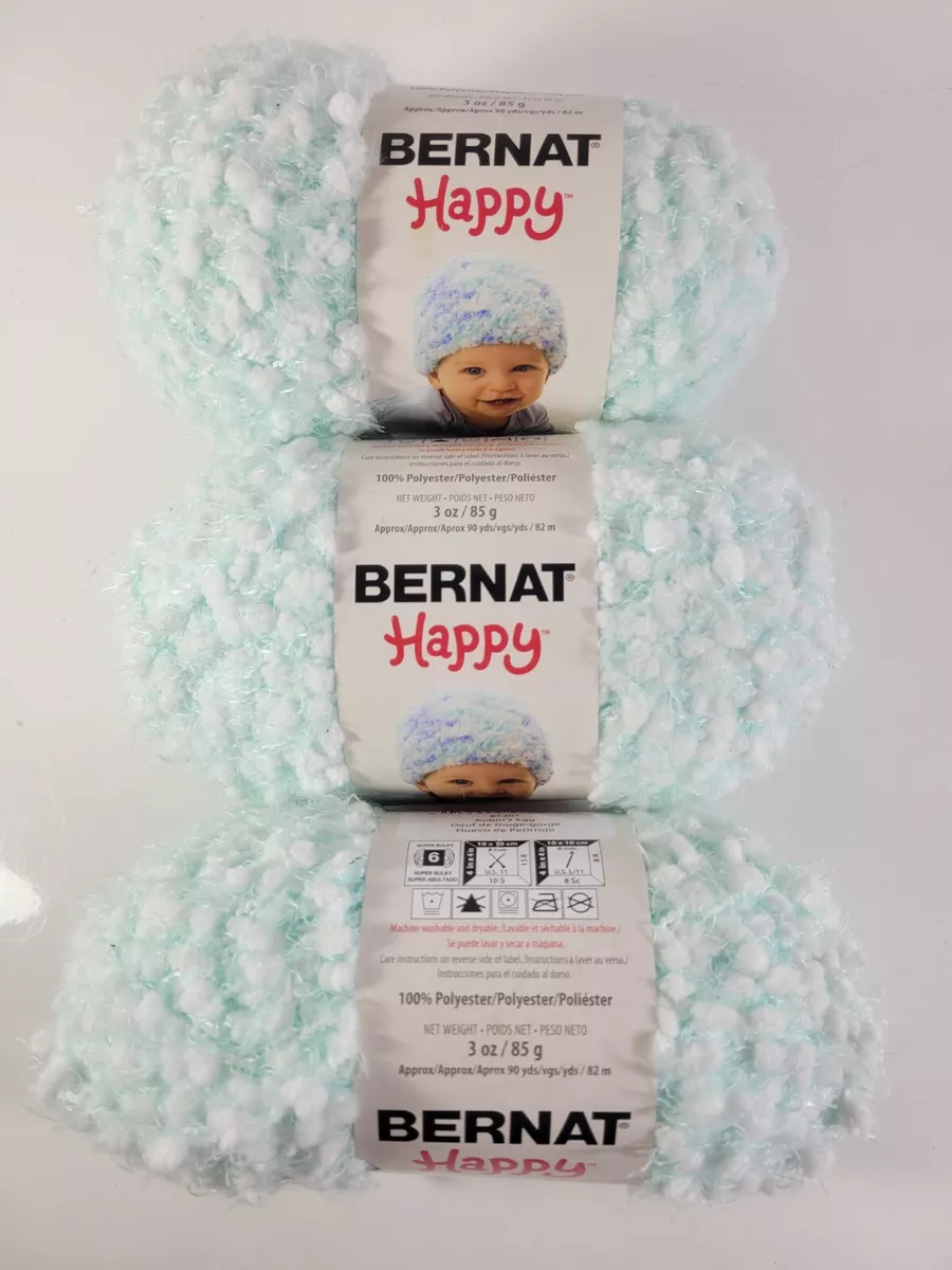 3 Skeins Bernat Happy Baby Yarn Boucle Robin s Egg 81201 Bulky Blue