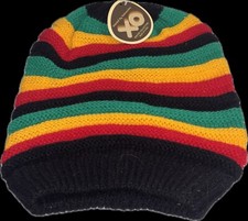 XO Rasta Reggae Style Winter Ski Crochet Beret Baggy Oversize Beanie Hat NWT