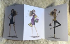 Papyrus Birthday Card Bella Pilar Tri Fold Card 3Designs Metallic Accents 2011