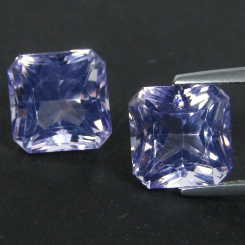 10.68Ct Stunning Natural Lavender Quartz 10mm Barion Cut matching Pair Gemstones - Picture 3 of 4