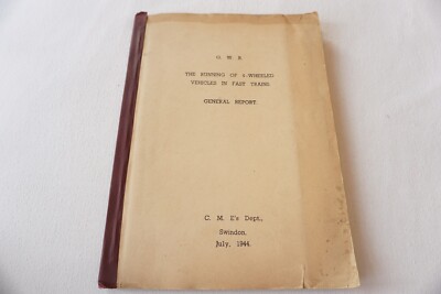 1944 GWR 4 Radfahrzeuge Schnellzüge Lok Prüfbericht Buch