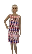 Women’s Dress Sheath Multicolor Stretch Lined  Zip Back Size 6 By Tamari