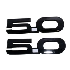 2Pc 2015-2020 5.0 Fender Emblem Nameplate Badge Black White New M-1447-M50AB