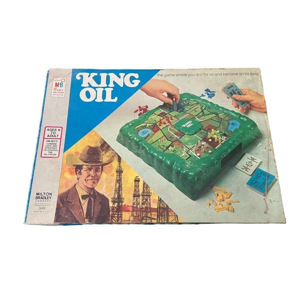 Vintage KING OIL Board Game Milton Bradley 4410 Near Complete 1974 Made