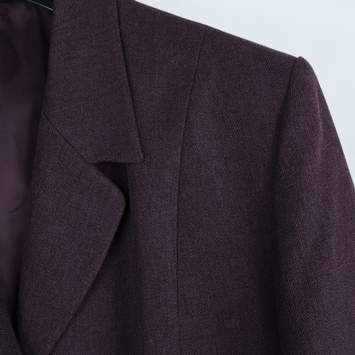 Womens Blazer XL Size UK 18 EU 44 Burgundy Herringbone Formal Jacket - Picture 6 of 11