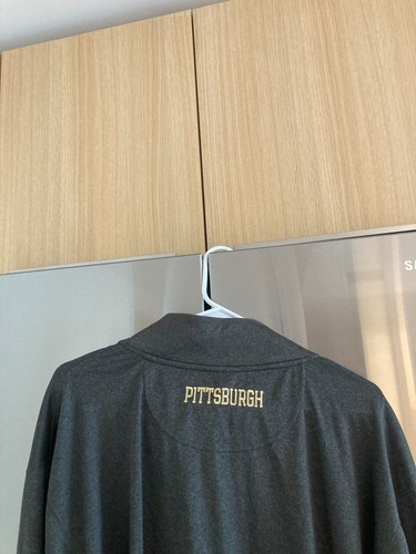 licensed gray Pittsburgh Penguins long sleeve pullover half shirt adult Large - Picture 3 of 3