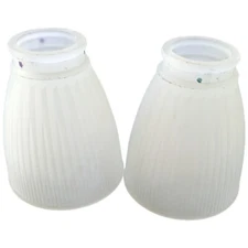 HUNTER Oakhurst Frosted Glass Shade Ceiling Fan Replacement Lamp Ribbed Cone