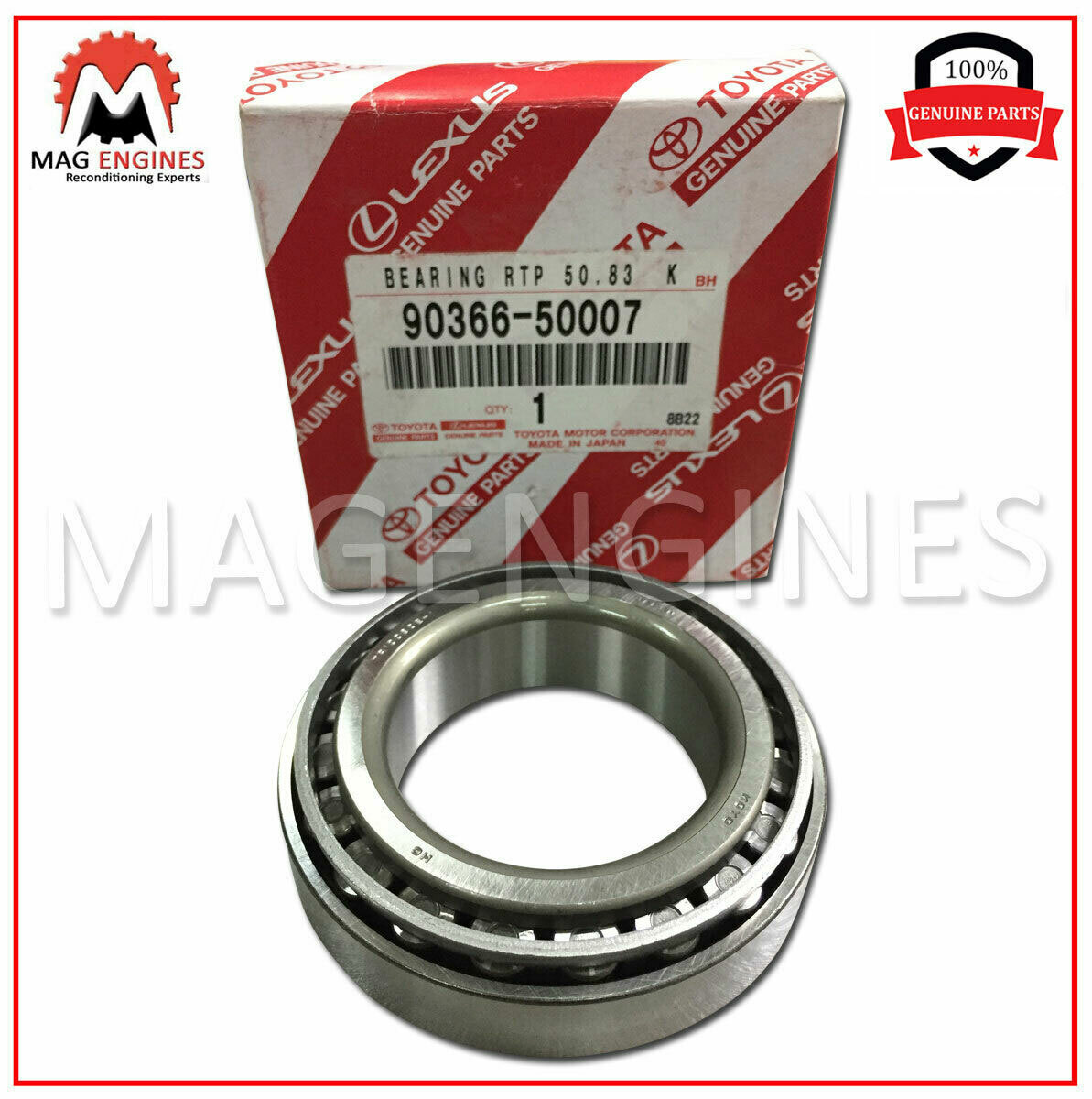 Cojinete Original Toyota 90366-50007 - Para Caja Diferencial Delantero, Genuino OEM