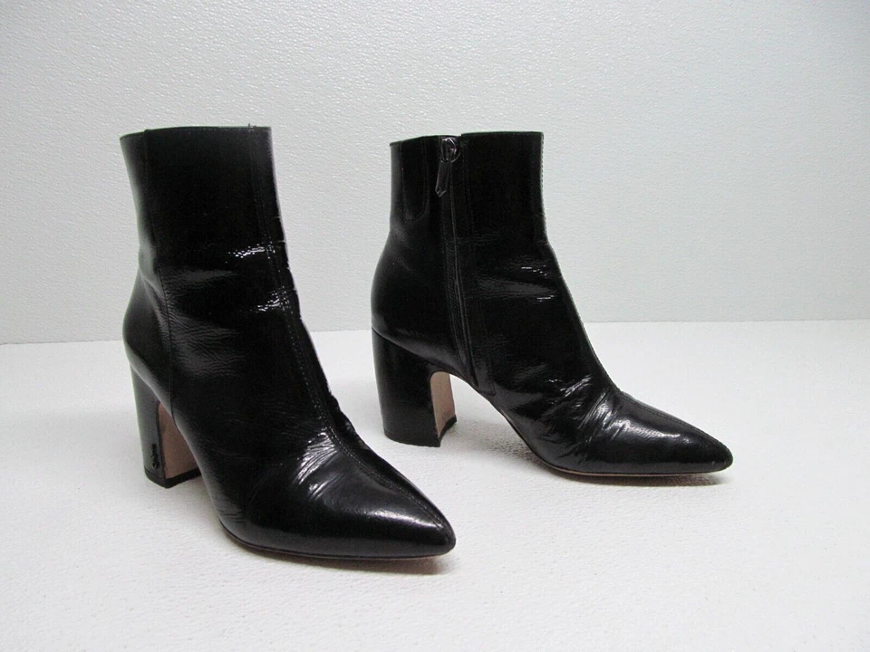 Sam Edelman Hilty Boot Black Patent Leather Pointed Toe Women's size 7 M - Image 2 of 4