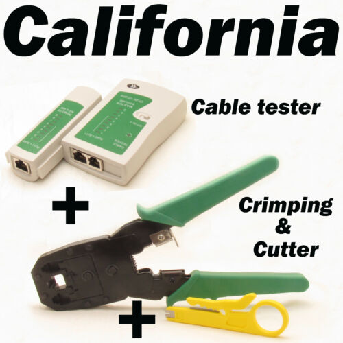 RJ45 RJ11 CAT5 Network Tool Kit Cable Tester Crimp Crimper LAN Wire Striper CAT6 - Picture 1 of 11