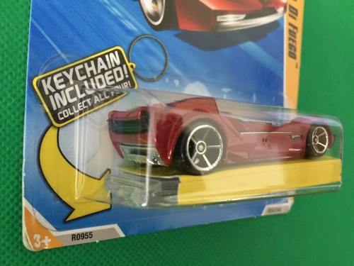 Hot Wheels 2010 New Models #35 Scoopa Di Fuego Red w/ Walmart Key Chain B46 - Picture 5 of 11