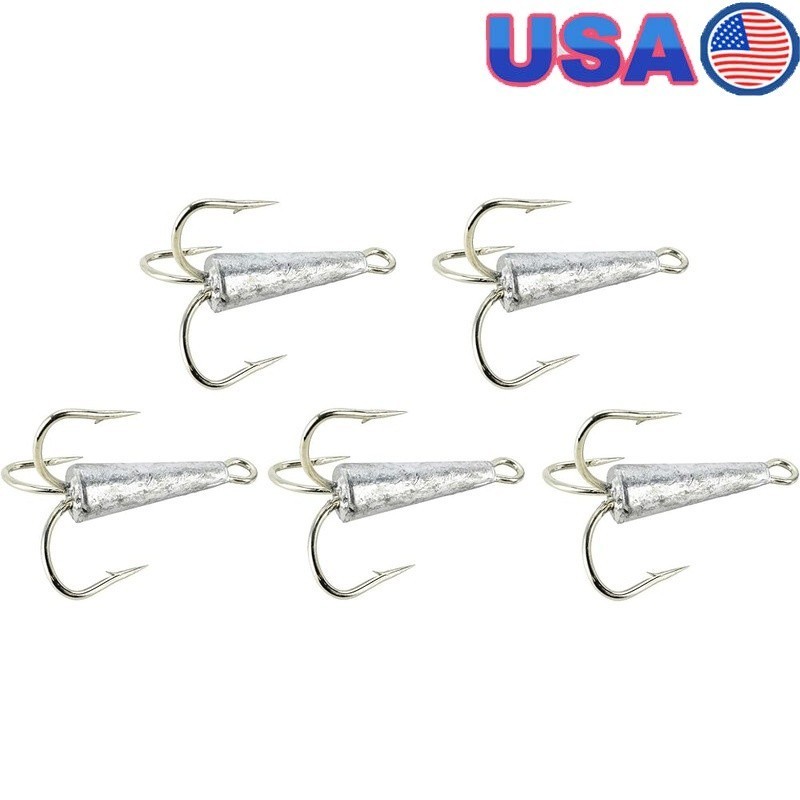 High Carbon Steel 9/0 Treble Hooks Baitfish Snagging 5 Pack Storage Case New