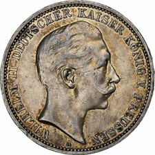 [#1165819] German States, PRUSSIA, Wilhelm II, 3 Mark, 1912, Berlin, Silver, EF
