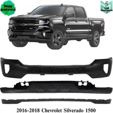 Front Bumper Primed & Valance Kit For 2016-2018 Chevrolet Silverado 1500