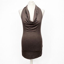 Urban Outfitters Silence + Noise Brown Halterneck Mini Dress Cowl Neck Size M