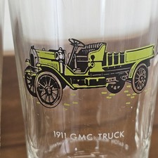 Vintage Libbey Eaton Antique Truck Footed Goblets Set of 6 Bar Glasses