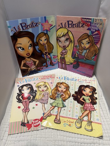 Lot of 4 lil Bratz Activity and Coloring Books sticker stickers unused
