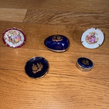 VTG Limoges France Miniature Porcelain Bundle 5pc Cobalt Gold Courting Couple
