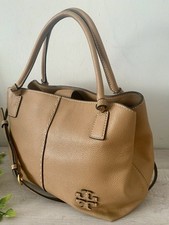 TORY BURCH MCGRAW SATCHEL SHOULDER CROSSBODY BAG TIRAMISU GUC