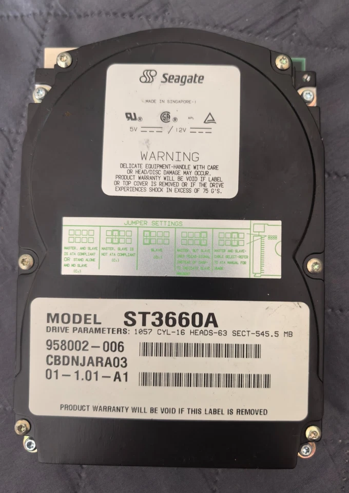 FESTPLATTE SEAGATE  ST3660A 545MB 3800U/min ATA IDE 3.5'' Zoll