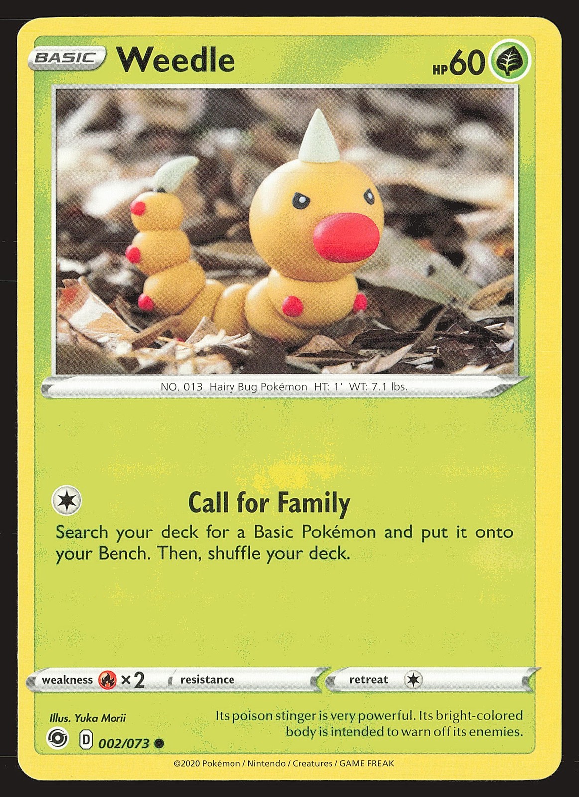Champion's Path Weedle #02/73 Common Pokemon Card