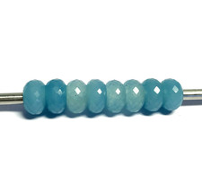 8 Pcs. Attractive Blue Aquamarine Gemstone 6mm Large Hole Big Hole Beads 14x8MM