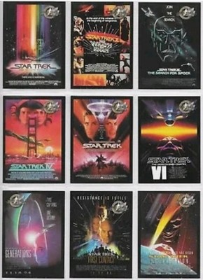 2000 SKYBOX STAR TREK CINEMA COMPLETE Movie Posters INSERT 9 CARD SET P1-P9