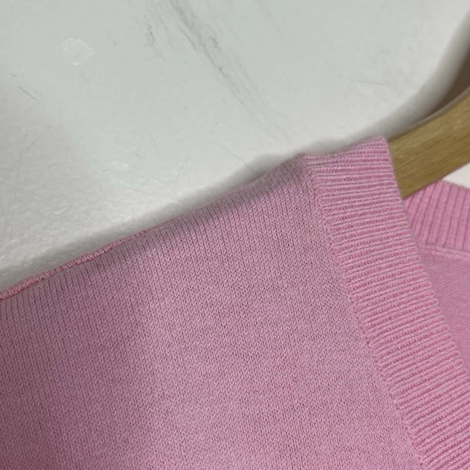 Свитер Lilly Pulitzer винтажный White Label розовый женский XL с V-образным вырезом опрятный теннис гольф - Изображение 2 из 4