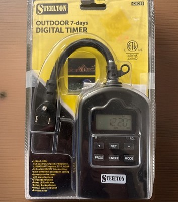 STEELTON OUTDOOR 7 DAYS Digital Timer 438388 - NEW - LED 1 Min-99hr Countdowns!!