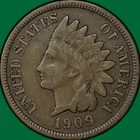 1909 Indian Head Cent Fine F Coin #38582