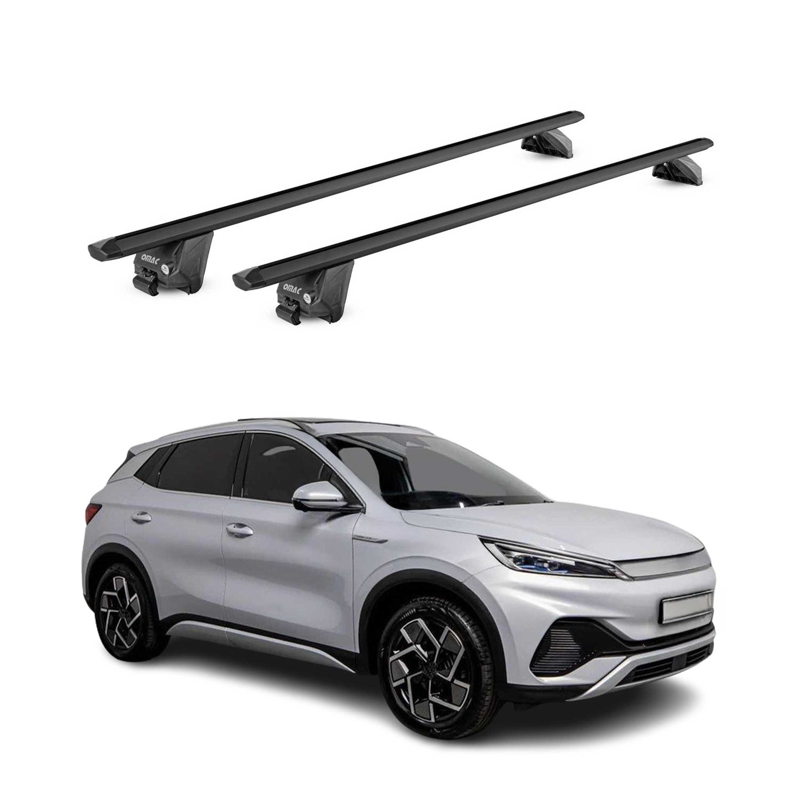 Barres de toit BYD Atto 3 2023-2026 en alu noir pour transporter vos équipements