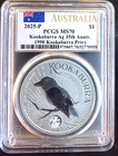 2025-P Australia Kookaburra Bird PCGS MS-70 35th Bullion-0.999 Silver 1 Oz Coin