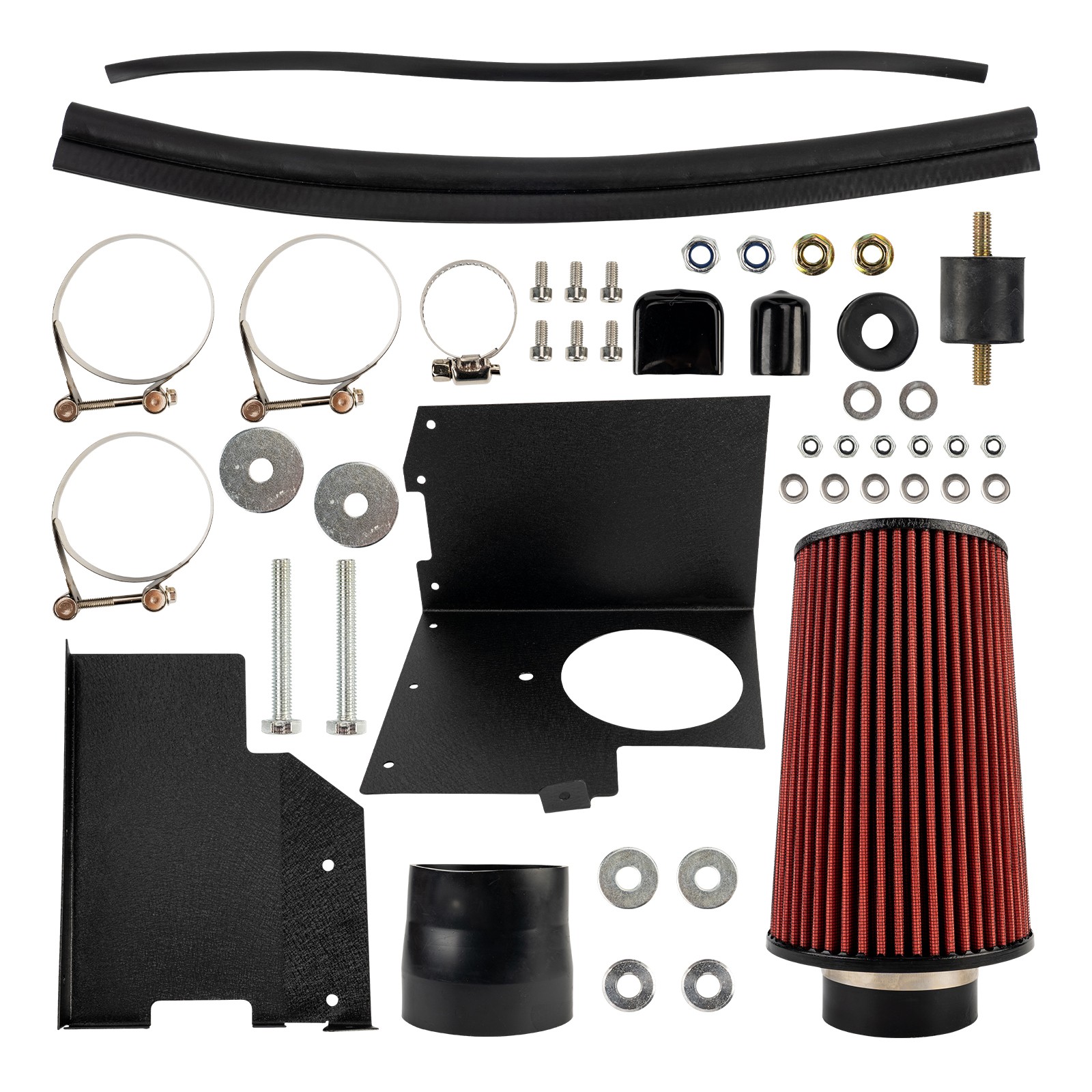 Cold Air Intake Kit w/ Heat Shield + Red Filter 3" For Jeep Wrangler 3.8L 07-11 thumbnail 6