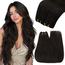Youngsee Sew in Hair Extensions Real Human Hair Dark Brown Hair Extensions Remy
