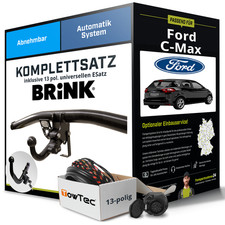 Für FORD C-Max I Typ DM2 Anhängerkupplung abnehmbar +eSatz 13pol uni 03- AHK