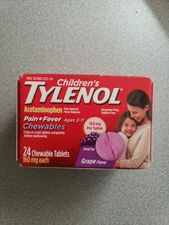 TYLENOL Children's Chewables Tablets Fever Treatment Grape 24 Tablet Ex:04/26