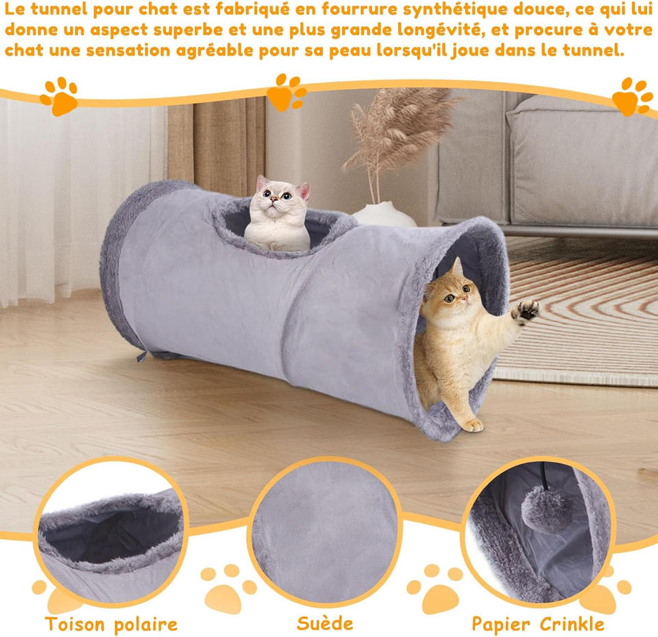 Tunnel per Gatti, 30 * 68Cm, Tubo Da Gioco Pieghevole, Giocattolo Con