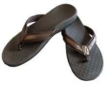VIONIC Size 7 Tide II  Bronze Metallic Slide Thong Flip Flop Sandals