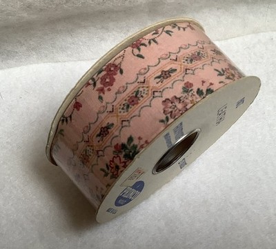 Vintage Princo Ribbon   Leatha   Pink Floral 25 Yds Brand New