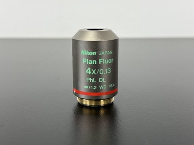 Nikon Plan Fluor 4X/0.13 PhL DL Infinity Microscope Objective Lens