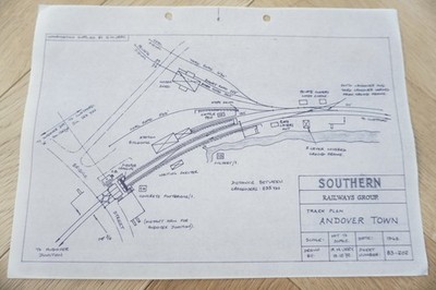 1968 Andover Reprint Railway Track Plan Map Southern Region