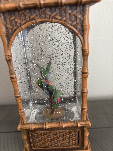 Cracker Barrel Store Glitter Globe Light Up Peacock Lantern Humming Bird - Picture 6 of 14